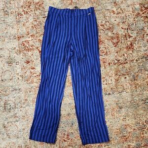 Armani Exchange Blue Dress Pants with Vertical Stripes